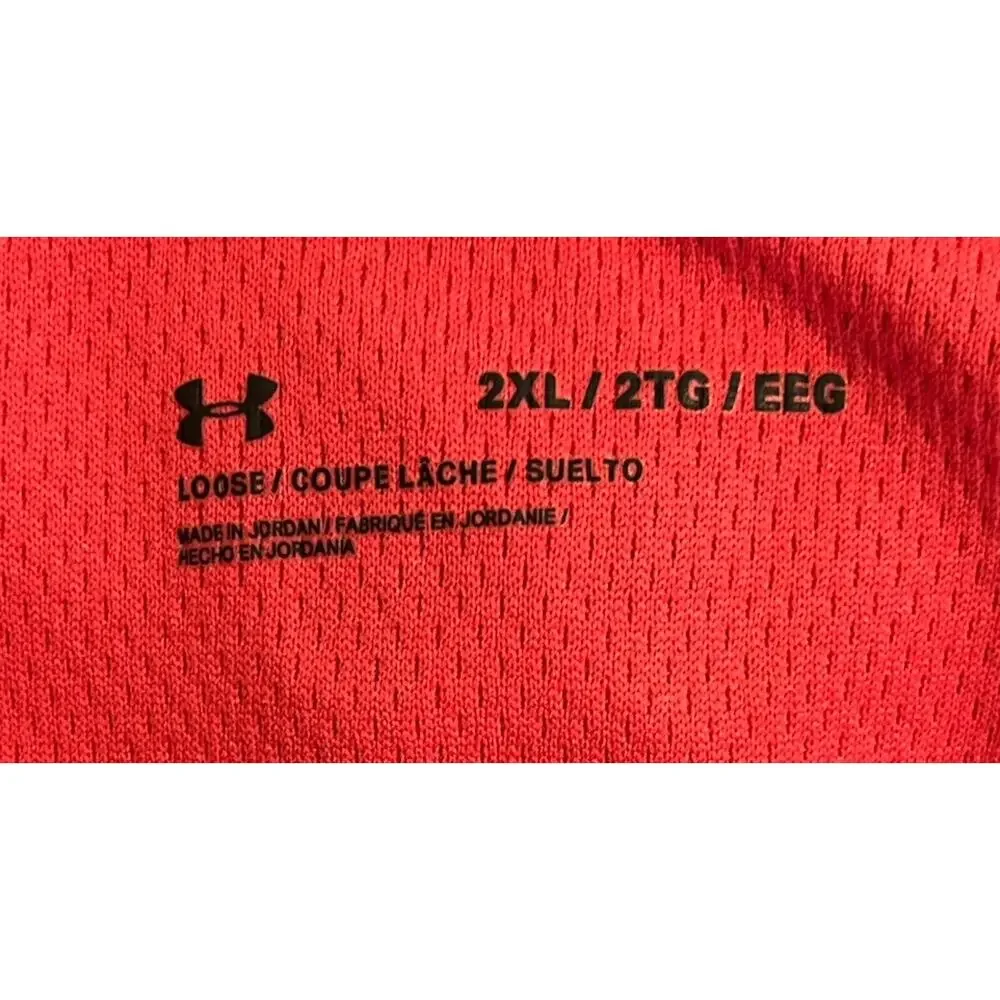 Under Armour Mens Pink Performance Polo Shirt XXL Short Sleeve Loose Fit Golf